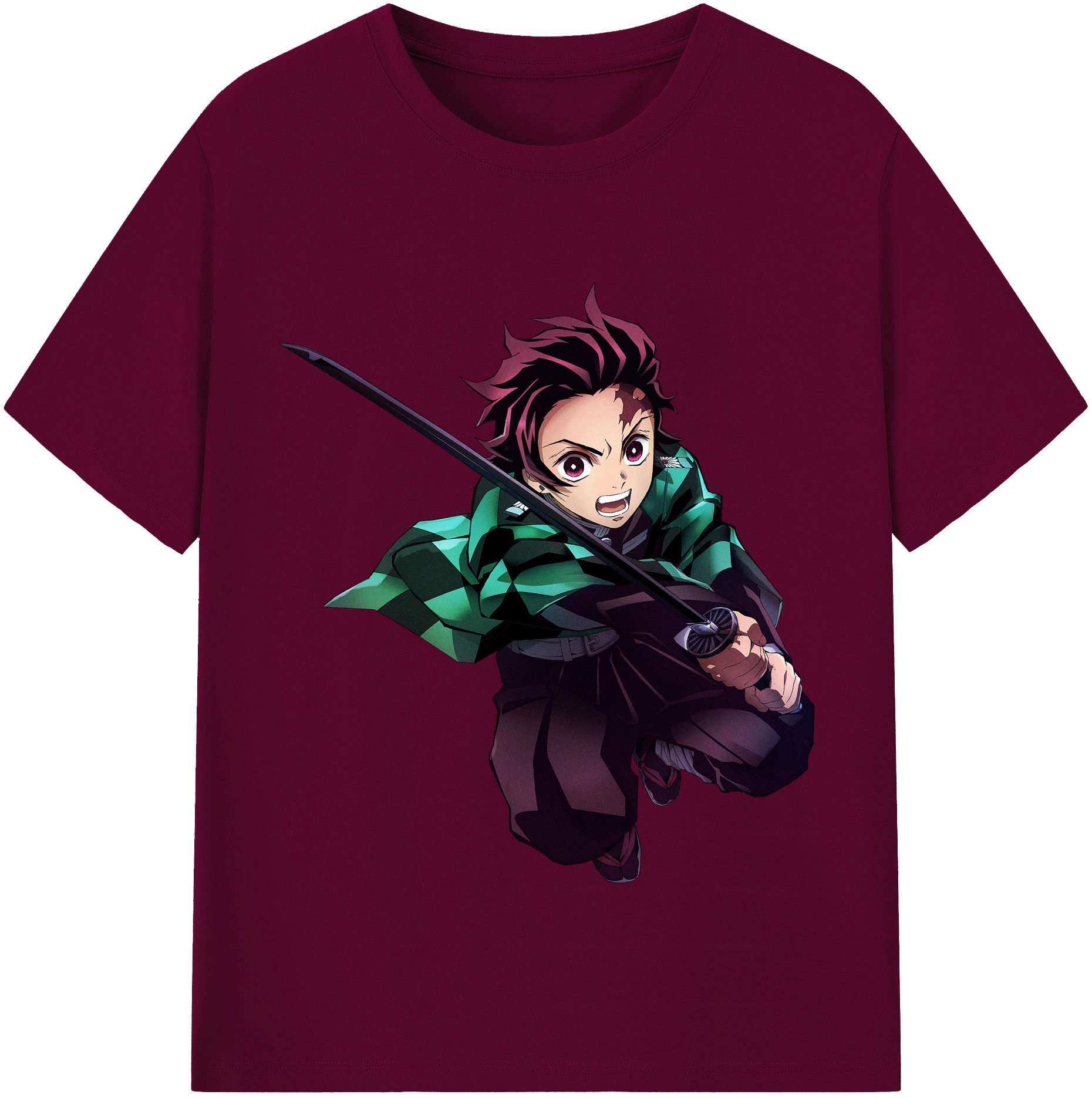 （画像用） 鬼滅の刃 竈門 炭治郎／かまど たんじろう Kamado Tanjirou レディースカジュアルプリントTシャツ（綿100％）